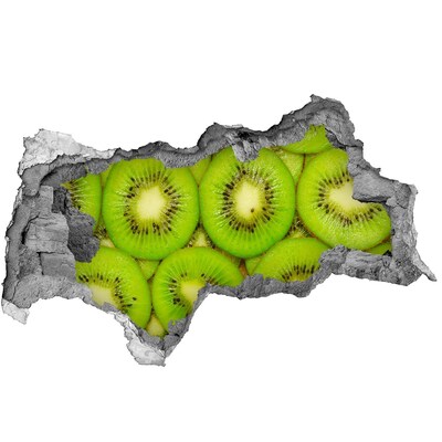 Naklejka 3D dziura na ścianę Kawałki kiwi w ścianie