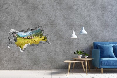 naklejka fototapeta 3D Alpejska wioska wśród gór