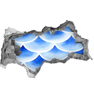 3D sticker gat in stenen muur Watergolven in een gat in de muur