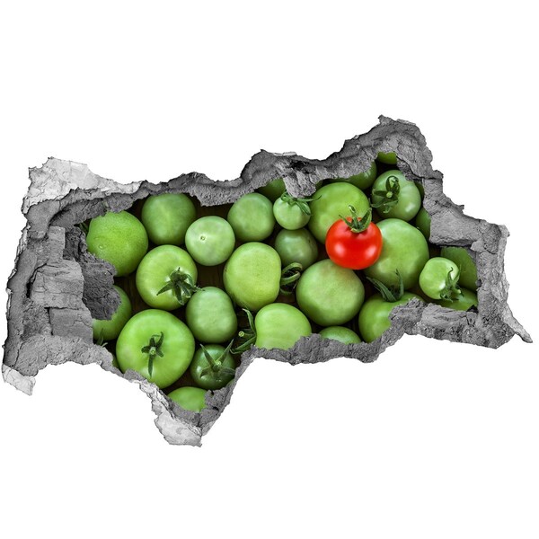 3D muursticker gescheurde muur Fruit in beton