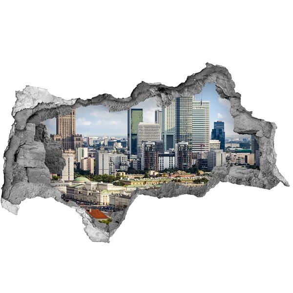 Fototapeta dziura na ścianę 3d Widok na nowoczesne miasto