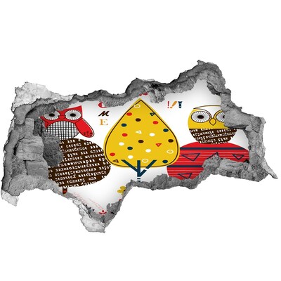 Samoprzylepna naklejka na ścianę Kolorowe drzewa w dziurze w ścianie