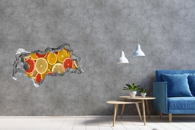 3D sticker gat in stenen muur Een fruitig paradijsje, verscholen in de muren.
