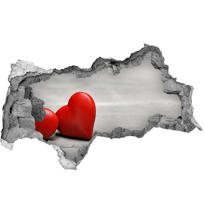 3D muursticker gescheurde muur Hart in een gat in de muur