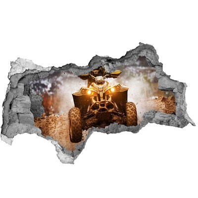 Wandsticker 3D doorkijk Rallyquad in actie