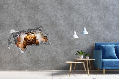 Wandsticker 3D doorkijk Rallyquad in actie