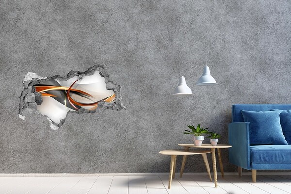 Zelfklevende 3D wandsticker illusie Abstracte kleurlekkage