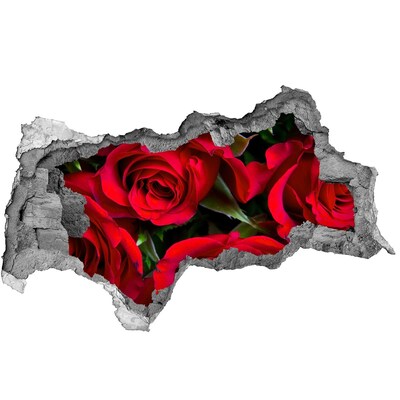 3D muursticker gescheurde muur Bloemenexplosie in beton