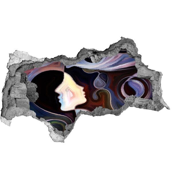 Dziura 3d fototapeta na ścianę Oblicza w chaosie kolorów