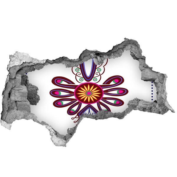 Dziura 3d fototapeta na ścianę Kolorowy wzór etniczny