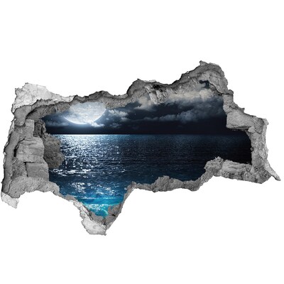Foto zdjęcie dziura na ścianę Nocny widok na morze