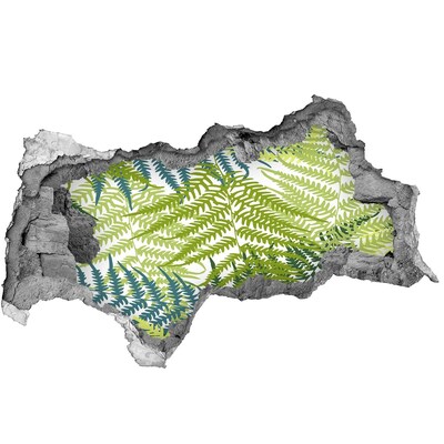 3D sticker gat in stenen muur De groene jungle achter de muur