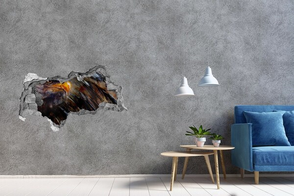 3D muursticker gescheurde muur Adelaar in een verwoeste muur