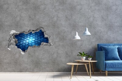 Zelfklevende 3D wandsticker illusie Kosmische ruimte achter de muur
