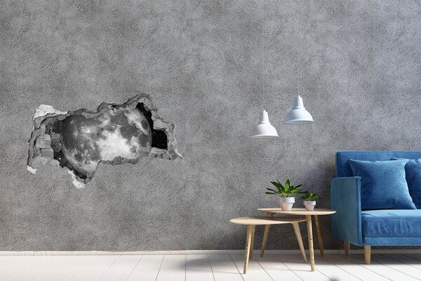 Foto zdjęcie dziura na ścianę Księżyc w dziurze w ścianie