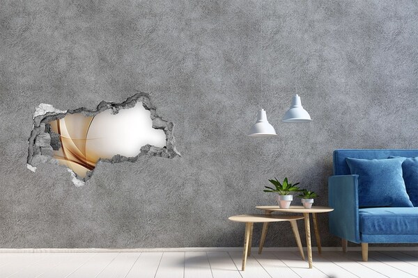 3D sticker gat in stenen muur Abstracte ruimte achter de muur