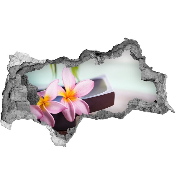 Zelfklevende 3D wandsticker illusie Bloem in een gat in de muur