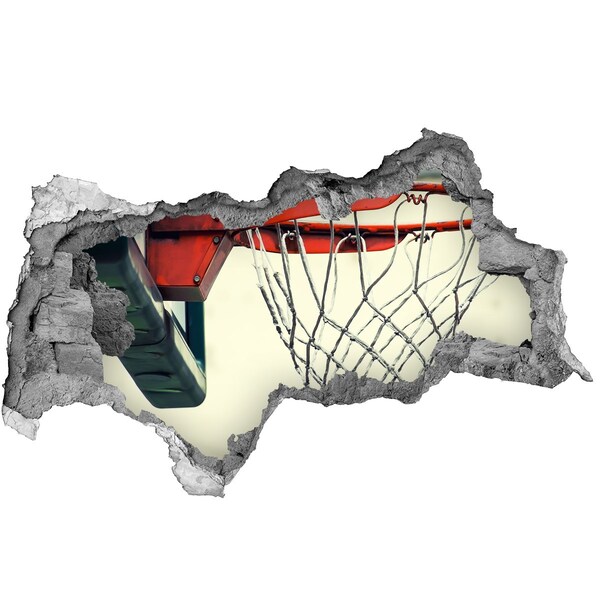 Zelfklevende 3D wandsticker illusie Basketbal over de muur gooien