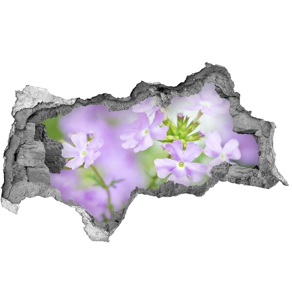 3D muursticker gescheurde muur Een bloemenparadijs achter de muur.