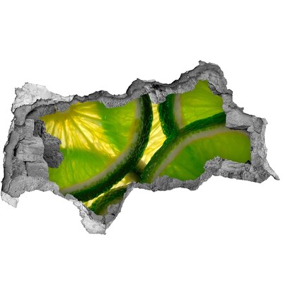 Samoprzylepna naklejka beton Soczyste limonki w dziurze w ścianie