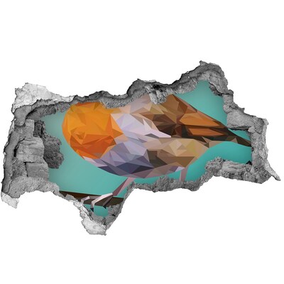 3D sticker gat in stenen muur Vogel in een gat in de muur