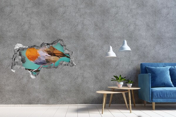 3D sticker gat in stenen muur Vogel in een gat in de muur