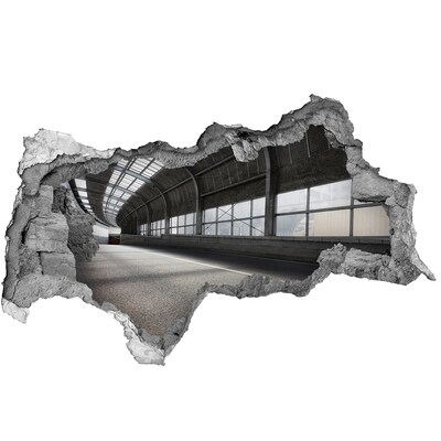 Wandsticker 3D doorkijk Stedelijke charme achter het gat
