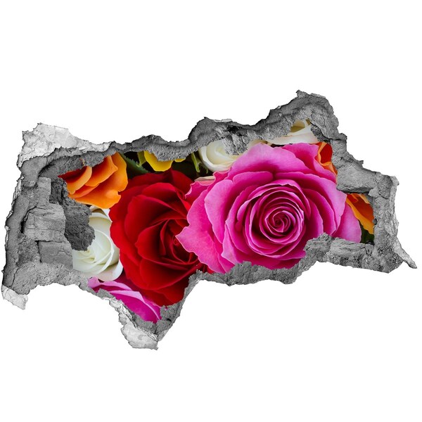 Zelfklevende 3D wandsticker illusie Een explosie van kleuren in de bloemenpracht