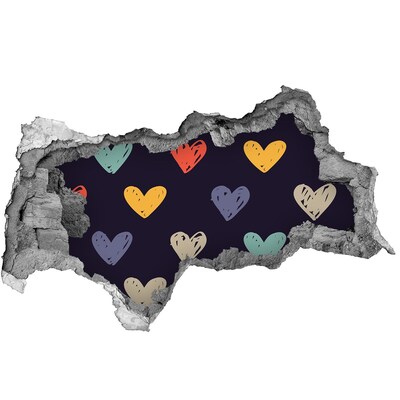 3D muursticker gescheurde muur Hart aan de muur