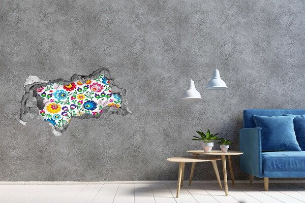 Zelfklevende 3D wandsticker illusie Bloemenpatroon op de muur