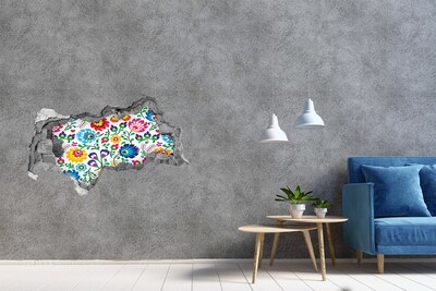 Zelfklevende 3D wandsticker illusie Bloemenpatroon op de muur