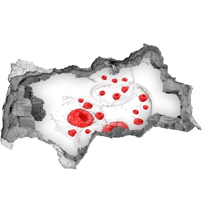 Samoprzylepna naklejka Malinowa eksplozja w mleku