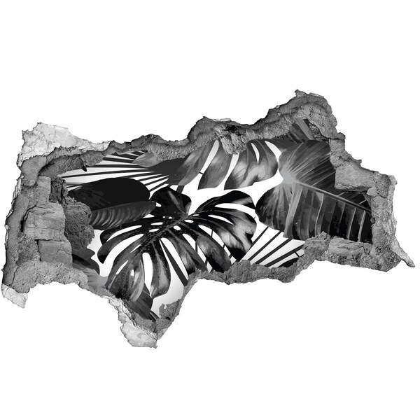 Zelfklevende 3D wandsticker illusie Tropisch paradijs achter de muur