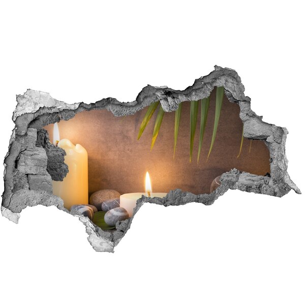 Zelfklevende 3D wandsticker illusie Watervallen en een groene oase