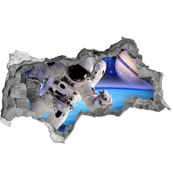 Foto zdjęcie dziura na ścianę Astronauta w kosmosie