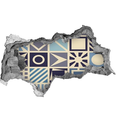 3D muursticker gescheurde muur Een tropisch paradijs tussen de bladeren.