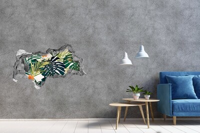 Wandsticker 3D doorkijk Strandkiezels met een blauw accent
