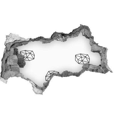 Zelfklevende 3D wandsticker illusie Tropisch paradijs met een vogel