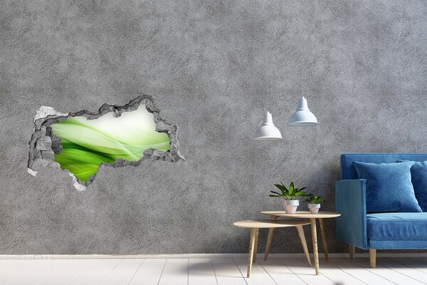 3D sticker gat in stenen muur Een gebroken muur met een abstract patroon.
