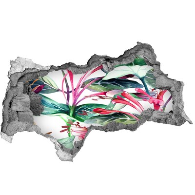 Okleina 3D dziura naklejka Kwiatowy ogród za ścianą