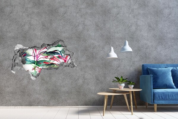 Okleina 3D dziura naklejka Kwiatowy ogród za ścianą