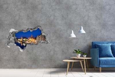 Zelfklevende 3D wandsticker illusie De Eiffeltoren in Parijs
