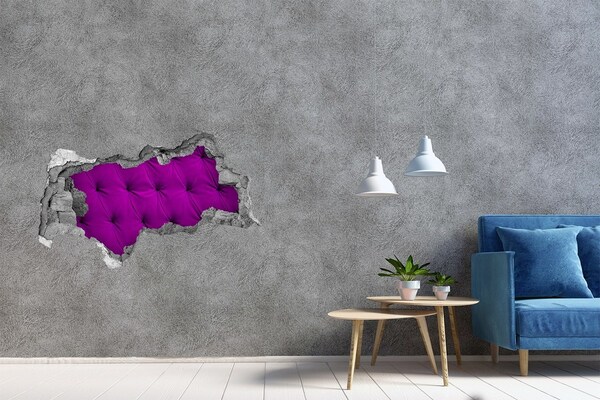 3D muursticker gescheurde muur Keukenkruiden op een houten aanrecht.