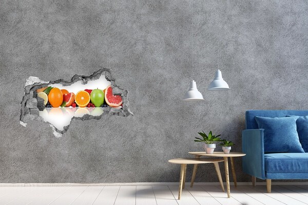 Wandsticker 3D doorkijk De onderwaterwereld in blauwe tinten