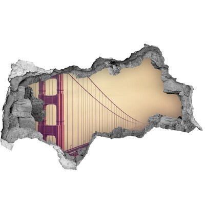 3D muursticker gescheurde muur Een bloemenparadijs achter de muur.
