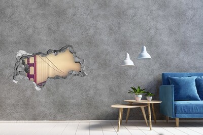 3D muursticker gescheurde muur Een bloemenparadijs achter de muur.