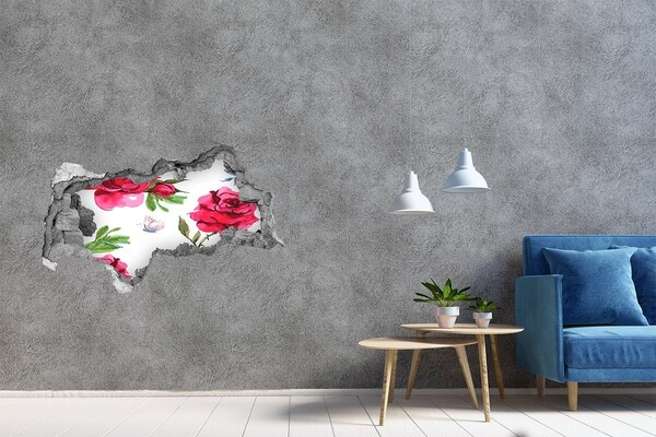 Wandsticker 3D doorkijk Abstracte ruimte achter de muur
