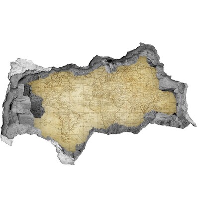 Zelfklevende 3D wandsticker illusie Kokosoase met een waterval