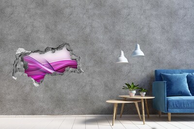 Wandsticker 3D doorkijk Uitzicht op Londen door een gat in de muur.