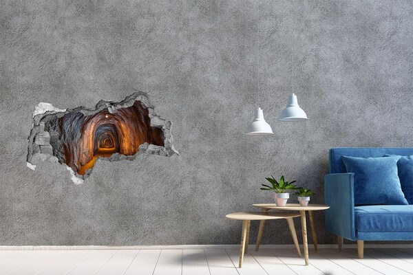 Fototapeta dziura na ścianę 3d Tunel w górach